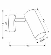 Intesi Nástěnné svítidlo Colly brass 1x15W GU10 stínidlo brass