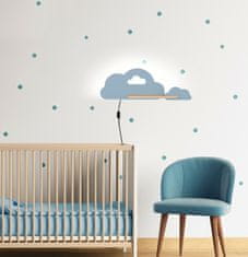 Intesi Nástěnná lampa Cloud lamp 5W LED 4000K iq kids s drátem modrá