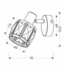 Intesi Nástěnné svítidlo Dubai rose gold 1x40W E14 zlaté stínítko s křišťálovým transp