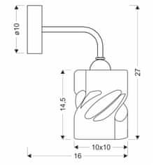 Intesi Nástěnné svítidlo Felis lampa černá 1x60W E27 jantarové stínítko