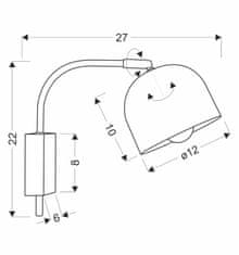 Intesi Nástěnné svítidlo Rupi lampa 1x40W E27 patina