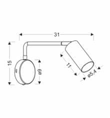 Intesi Nástěnná lampa Tina bílá 1x15W GU10