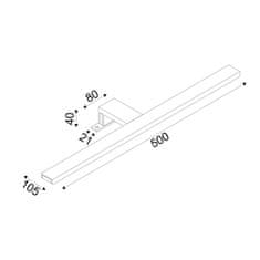 ACA ACA Lighting svítidlo na zrcadlo LED 8W 3000K 520lm VOIR chrom IP44 50X4X10,5CM PN78LEDW50CH