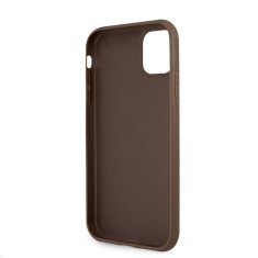 Guess  PU 4G Metal Logo Zadní Kryt pro iPhone 11 Brown