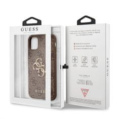 Guess  PU 4G Metal Logo Zadní Kryt pro iPhone 11 Brown