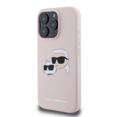 Karl Lagerfeld Zadní kryt Liquid Silicone Double Heads MagSafe pro iPhone 16 Pro Pink