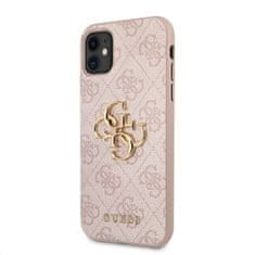 Guess  PU 4G Metal Logo Zadní Kryt pro iPhone 11 Pink