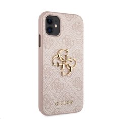 Guess  PU 4G Metal Logo Zadní Kryt pro iPhone 11 Pink