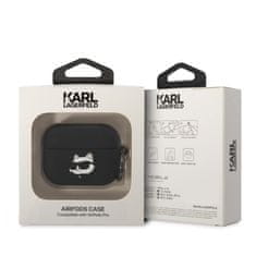 Karl Lagerfeld  3D Logo NFT Choupette Head Silikonové Pouzdro pro Airpods Pro Black