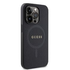 Guess  PU Saffiano MagSafe Zadní Kryt pro iPhone 15 Pro Black