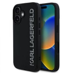 Karl Lagerfeld Zadní kryt 3D Rubber Glitter Logo pro iPhone 16 Black