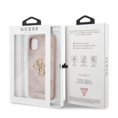 Guess  PU 4G Metal Logo Zadní Kryt pro iPhone 11 Pink