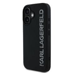 Karl Lagerfeld Zadní kryt 3D Rubber Glitter Logo pro iPhone 16 Black