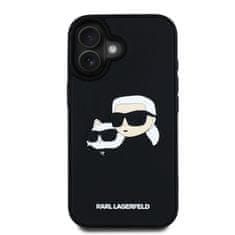 Karl Lagerfeld Zadní kryt 3D Rubber Double Heads pro iPhone 16 Black