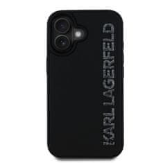 Karl Lagerfeld Zadní kryt 3D Rubber Glitter Logo pro iPhone 16 Black