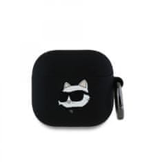 Karl Lagerfeld Pouzdro 3D Logo NFT Choupette Head pro AirPods 4 Black