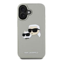 Karl Lagerfeld Zadní kryt 3D Rubber Double Heads pro iPhone 16 Beige