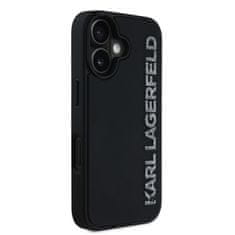 Karl Lagerfeld Zadní kryt 3D Rubber Glitter Logo pro iPhone 16 Black