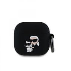 Karl Lagerfeld Pouzdro 3D Logo NFT Karl and Choupette pro AirPods 4 Black