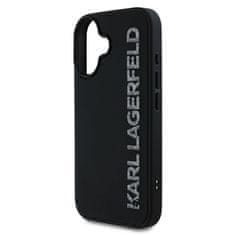 Karl Lagerfeld Zadní kryt 3D Rubber Glitter Logo pro iPhone 16 Black