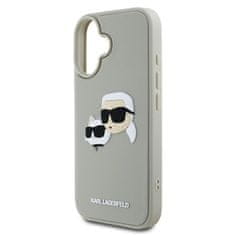 Karl Lagerfeld Zadní kryt 3D Rubber Double Heads pro iPhone 16 Beige