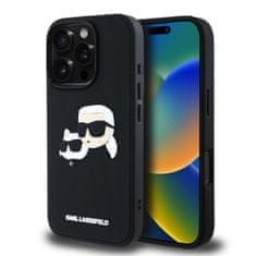 Karl Lagerfeld Zadní kryt 3D Rubber Double Heads pro iPhone 16 Pro Black