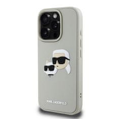 Karl Lagerfeld Zadní kryt 3D Rubber Double Heads pro iPhone 16 Pro Beige