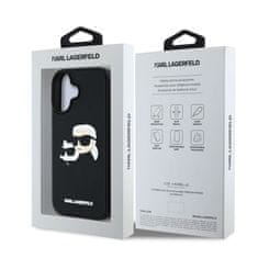 Karl Lagerfeld Zadní kryt 3D Rubber Double Heads pro iPhone 16 Black