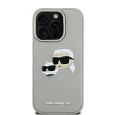 Karl Lagerfeld Zadní kryt 3D Rubber Double Heads pro iPhone 16 Pro Beige