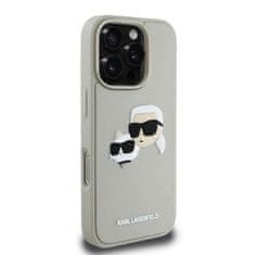 Karl Lagerfeld Zadní kryt 3D Rubber Double Heads pro iPhone 16 Pro Beige