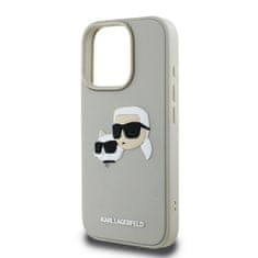 Karl Lagerfeld Zadní kryt 3D Rubber Double Heads pro iPhone 16 Pro Beige