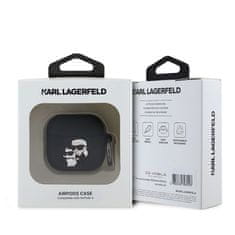 Karl Lagerfeld Pouzdro 3D Logo NFT Karl and Choupette pro AirPods 4 Black