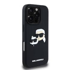 Karl Lagerfeld Zadní kryt 3D Rubber Double Heads pro iPhone 16 Pro Black