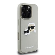 Karl Lagerfeld Zadní kryt 3D Rubber Double Heads pro iPhone 16 Pro Max Beige