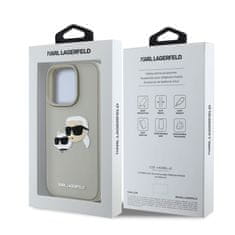 Karl Lagerfeld Zadní kryt 3D Rubber Double Heads pro iPhone 16 Pro Beige