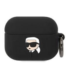 Karl Lagerfeld  3D Logo NFT Karl Head Silikonové Pouzdro pro Airpods Pro Black