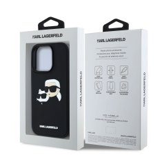 Karl Lagerfeld Zadní kryt 3D Rubber Double Heads pro iPhone 16 Pro Max Black