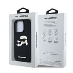 Karl Lagerfeld Zadní kryt 3D Rubber Double Heads pro iPhone 16 Pro Black