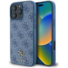 Guess Originální zadní kryt HC PU 4G Small 4G and Classic Magsafe pro iPhone 16 Pro Max blue