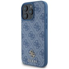 Guess Originální zadní kryt HC PU 4G Small 4G and Classic Magsafe pro iPhone 16 Pro Max blue