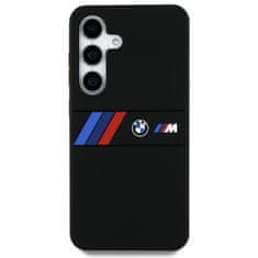 Bmw Originální zadní kryt Silicone Middle Tricolor Stripes MagSafe pro Samsung Galaxy S25 Ultra černý