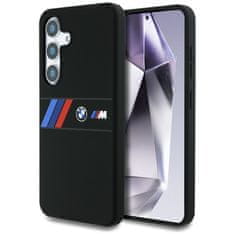 Bmw Originální zadní kryt Silicone Middle Tricolor Stripes MagSafe pro Samsung Galaxy S25 černý