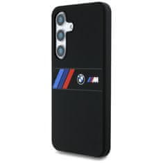 Bmw Originální zadní kryt Silicone Middle Tricolor Stripes MagSafe pro Samsung Galaxy S25 černý