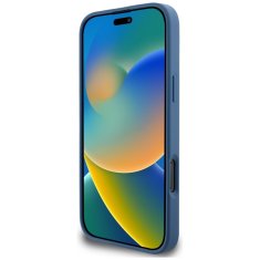 Guess Originální zadní kryt HC PU 4G Small 4G and Classic Magsafe pro iPhone 16 Pro Max blue