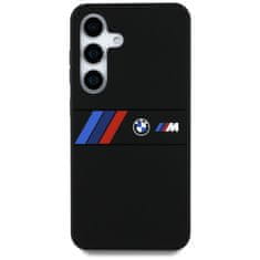 Bmw Originální zadní kryt Silicone Middle Tricolor Stripes MagSafe pro Samsung Galaxy S25 černý