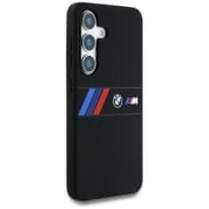 Bmw Originální zadní kryt Silicone Middle Tricolor Stripes MagSafe pro Samsung Galaxy S25 černý