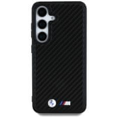 Bmw Originální zadní kryt Leather Carbon MagSafe pro Samsung Galaxy S25 Plus černý