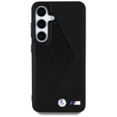 Bmw Originální zadní kryt Leather Oversized Stripes MagSafe pro Samsung Galaxy S25 černý