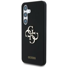 Guess Originální zadní kryt Silicone Big 4G Logo Bottom Script pro Samsung Galaxy S25 černý