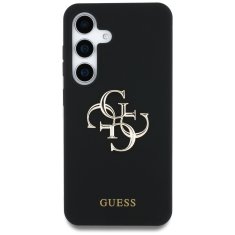 Guess Originální zadní kryt Silicone Big 4G Logo Bottom Script pro Samsung Galaxy S25 černý